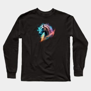 Rainbow colors and a white horse. Long Sleeve T-Shirt